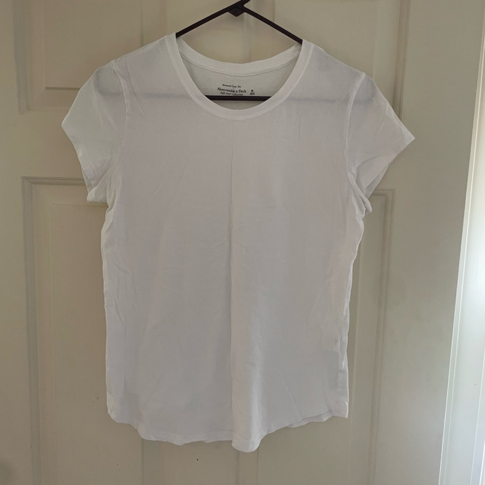 Abercrombie & Fitch M White Fitted Short Sleeve T-Shirt
